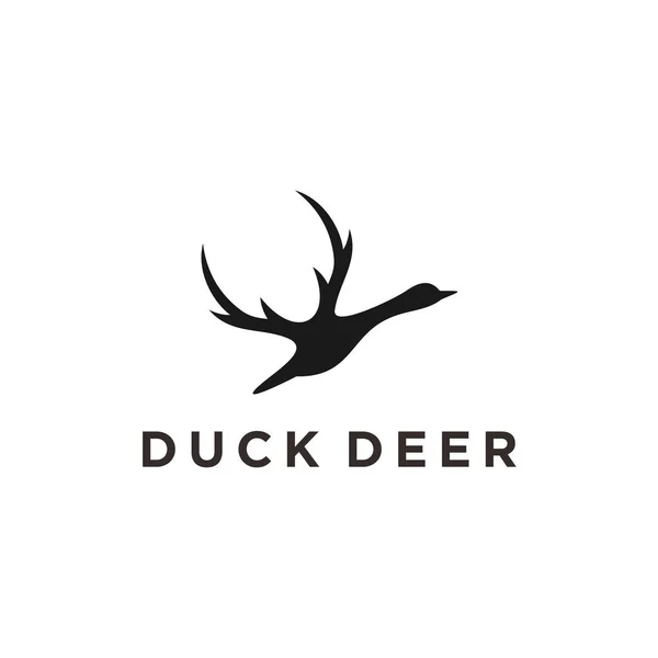 Deer Duck Logo Design Vector Illustration — Vetor de Stock