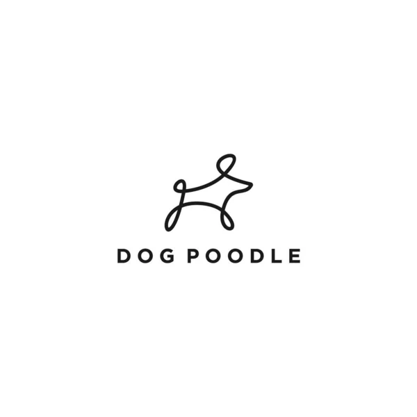 Poodle Logo Design Vector Illustration — Stockový vektor