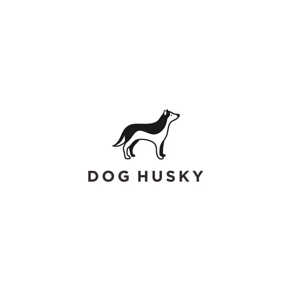 Husky Dog Logo Design Vector Illustration — Stockový vektor