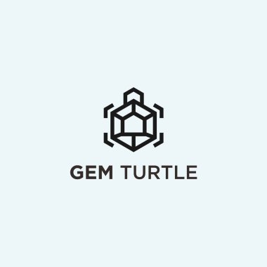 crystal turtle logo design vector illustration