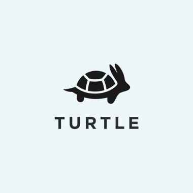 bunny turtle logo design vector illustration