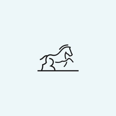 jumping horse logo design vector illustration