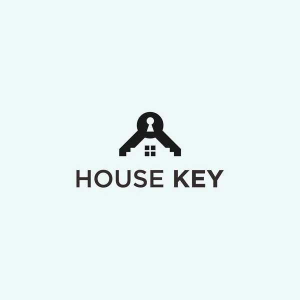 House Key Logo Design Vector Illustration - Stok Vektor