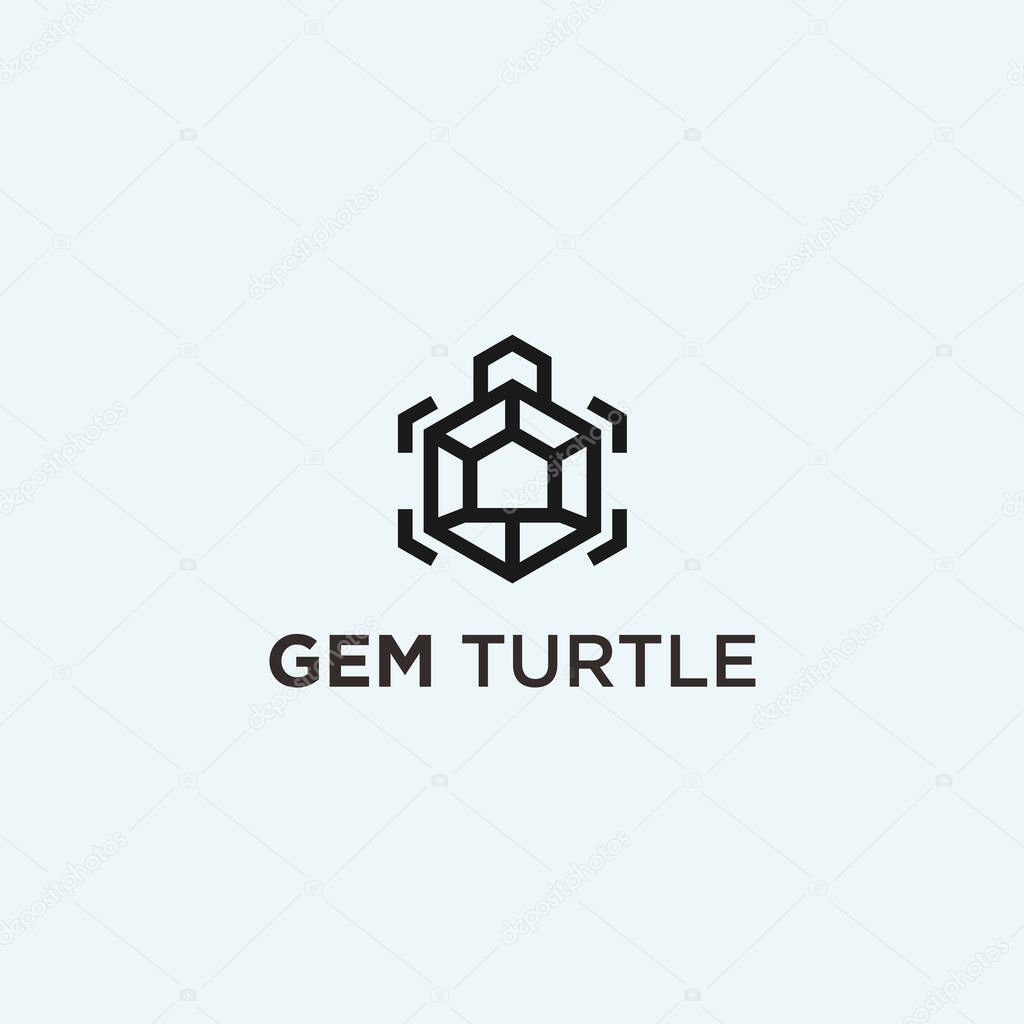 Crystal turtle logo design vector illustration
