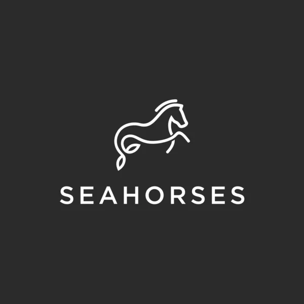 Sea Horse Logo Design Vector Illustration — Stockový vektor
