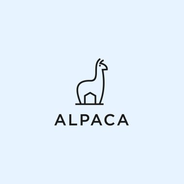 alpaca logo design vector illustration