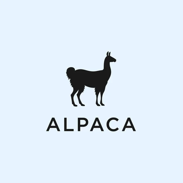 Alpaca Logo Design Vector Illustration — Vetor de Stock