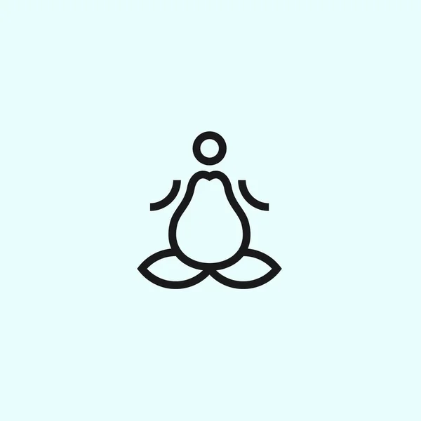 Pear Yoga Logo Design Vector Illustration — Vector de stock