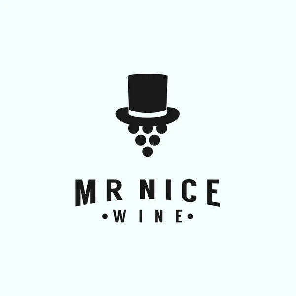 Mister Wine Logo Design Vector Illustration Royalty Free Stock Vectors