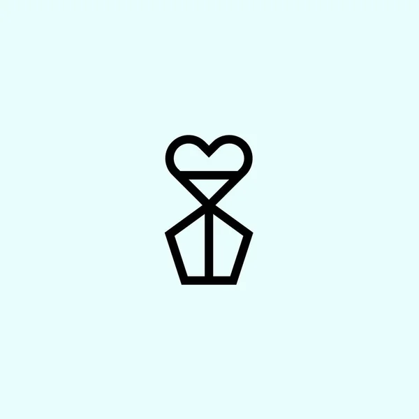 Love Hourglass Logo Design Vector Illustration — Stockový vektor