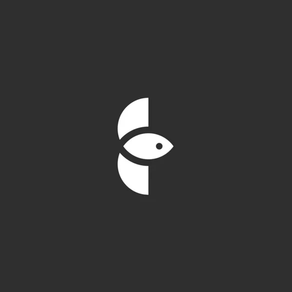 Ilustração Vetor Design Logotipo Peixe —  Vetores de Stock