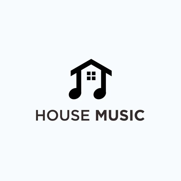 House Music Logo Design Vector Illustration — Stockový vektor