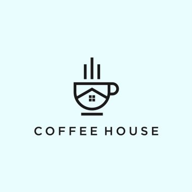 kahve evi logosu tasarımı vektör çizimi