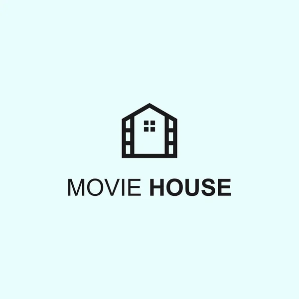 Movie House Logo Design Vector Illustration — Wektor stockowy