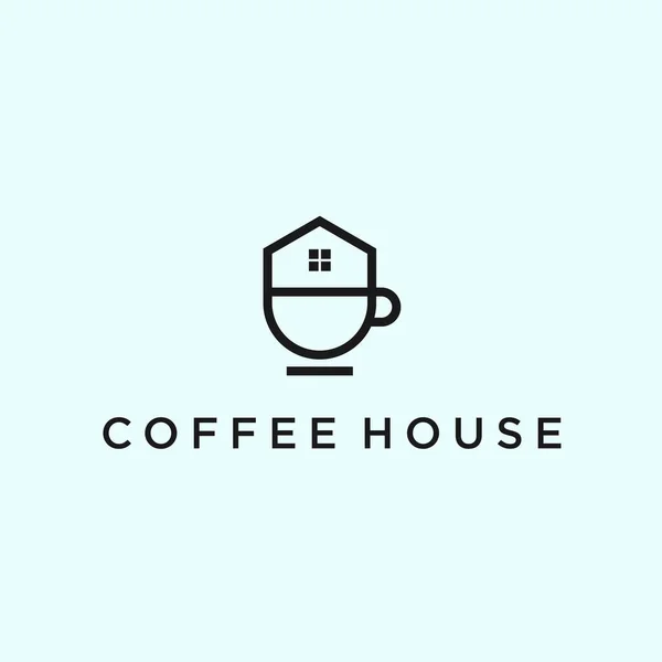 Coffee House Logo Design Vector Illustration — Stock Vector