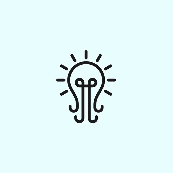 Octopus Bulb Logo Design Vector Illustration — ストックベクタ