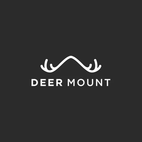 Deer Mountain Logo Design Vector Illustration — Stock Vector