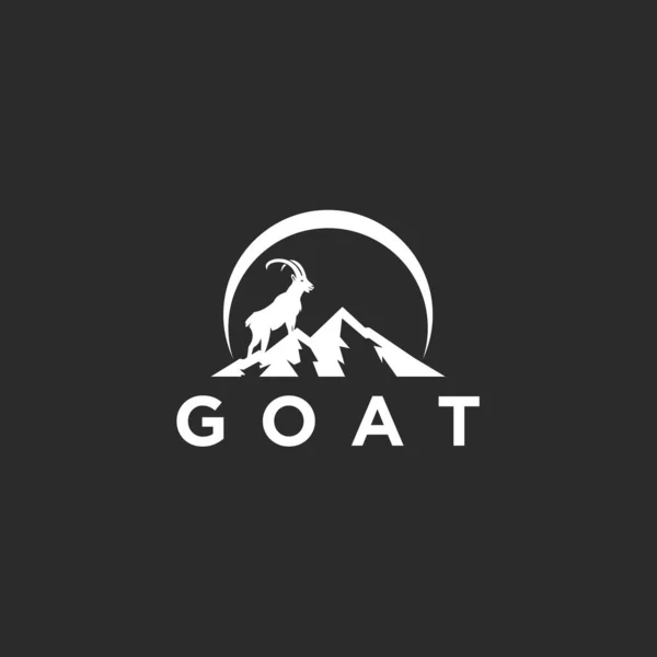 Mountain Goat Logo Design Vector Illustration — Stockový vektor