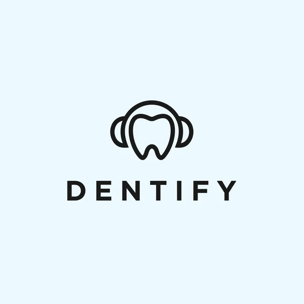 Dental Music Logo Design Vector Illustration — Stockový vektor