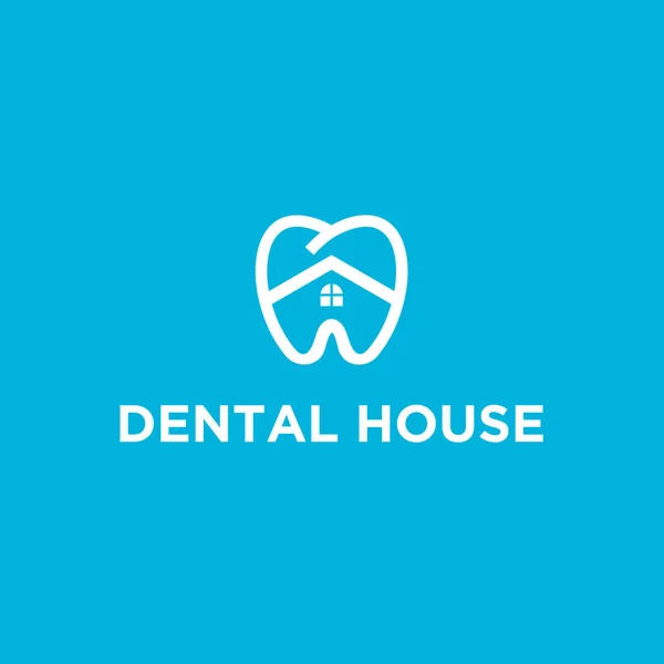 Dental House Logo Design Vector Illustration —  Vetores de Stock