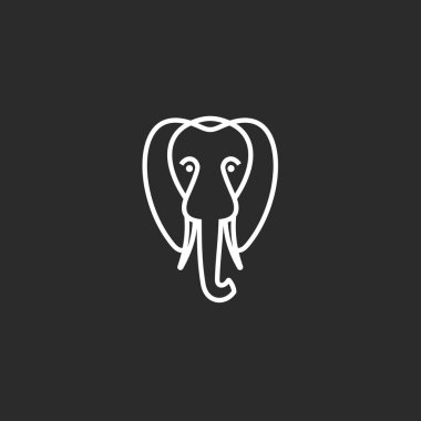 elephant head logo design vector illustration
