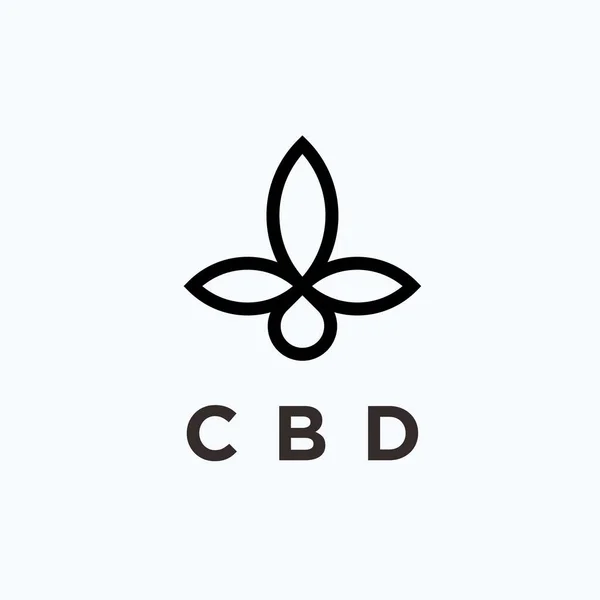 Cannabis Cbd Logo Design Vector Illustration — Vetor de Stock