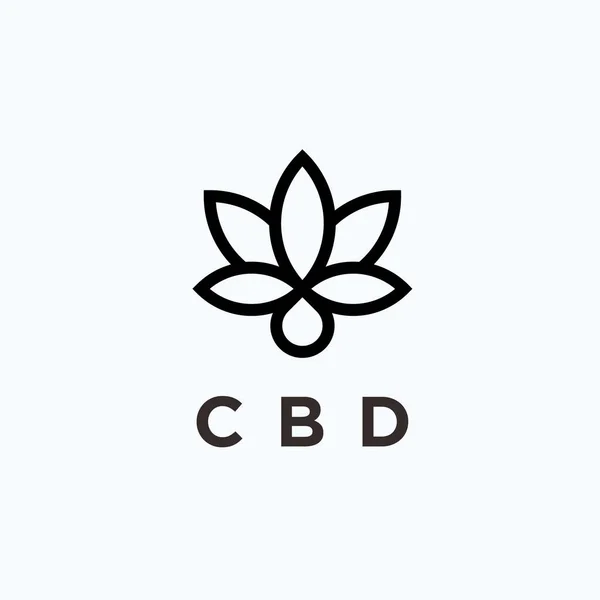 Cannabis Cbd Logo Design Vector Illustration — Vetor de Stock