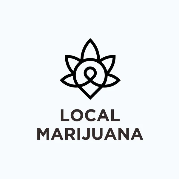 Marijuana Location Logo Design Vector Illustration — Stock Vector