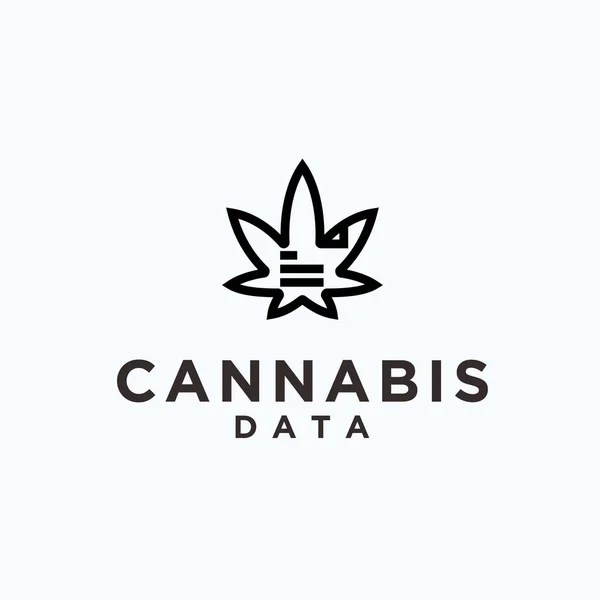 Marijuana Document Logo Design Vector Illustration — Vetor de Stock