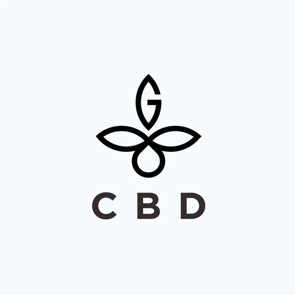 Letter Marijuana Logo Design Vector Illustration — Vetor de Stock