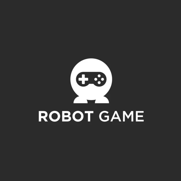 Robot Game Logo Design Vector Illustration — Stock Vector
