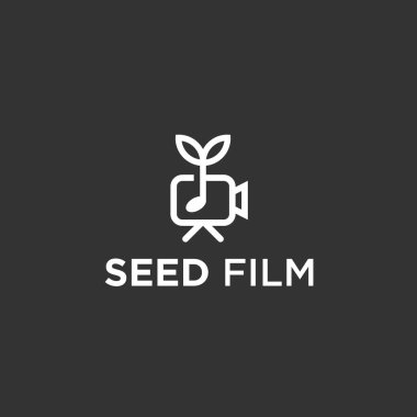 plant seed film logo design vector illustration