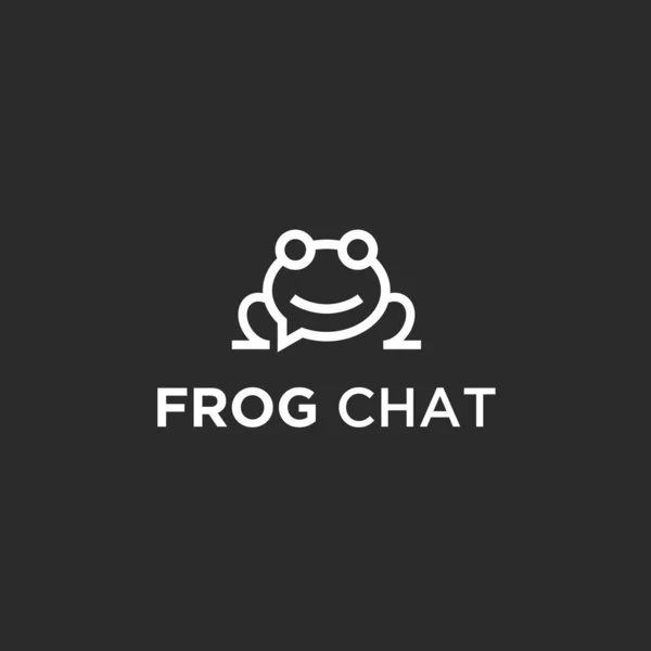 Chat Frog Logo Design Vector Illustration — Stockový vektor