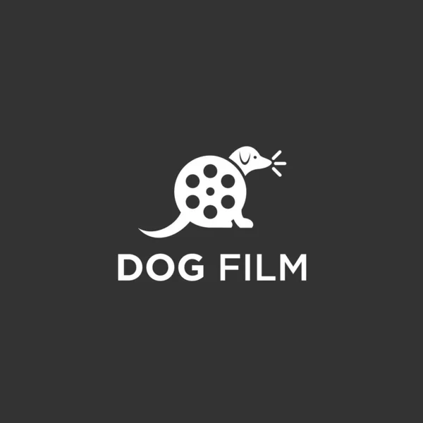 Dog Movie Logo Design Vector Illustration — 图库矢量图片