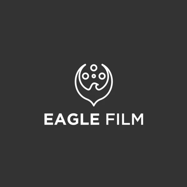 Movie Eagle Logo Design Vector Illustration — 图库矢量图片
