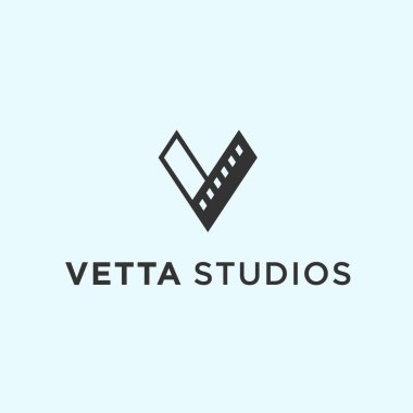 letter v movie logo design vector illustration