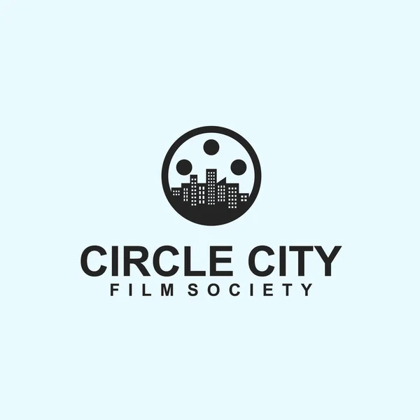 Movie City Logo Design Vector Illustration — 图库矢量图片