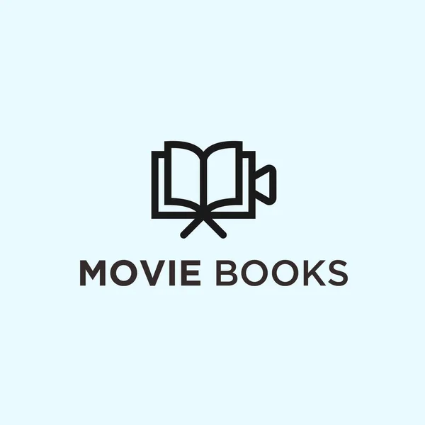 Movie Book Logo Design Vector Illustration — Stockvektor