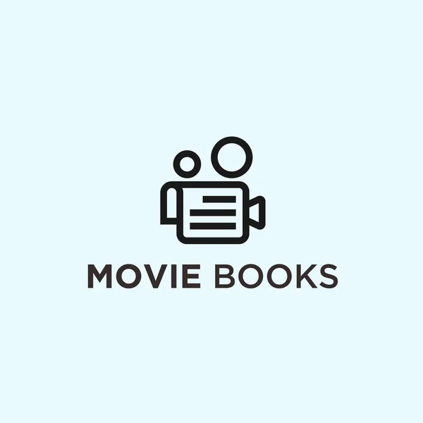 Movie Book Logo Design Vector Illustration — 图库矢量图片