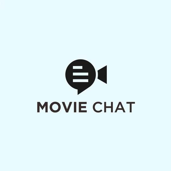 Movie Chat Logo Design Vector Illustration — Vetor de Stock