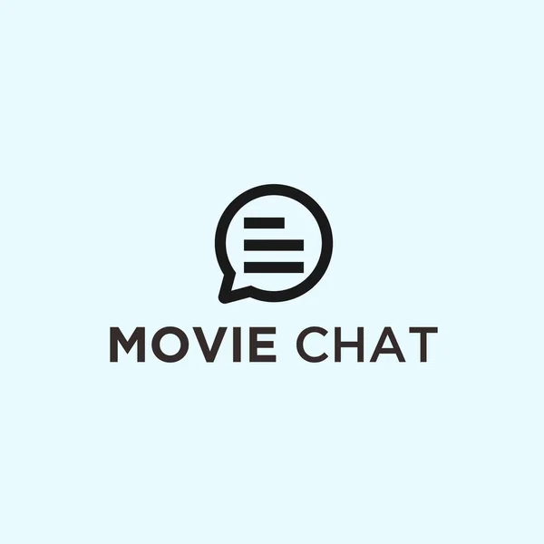 Movie Chat Logo Design Vector Illustration — Stockvector