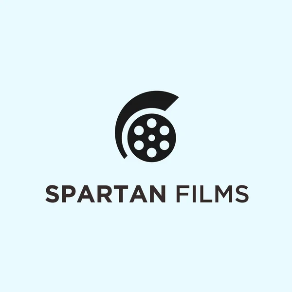 Spartan Movie Logo Design Vector Illustration — Vetor de Stock