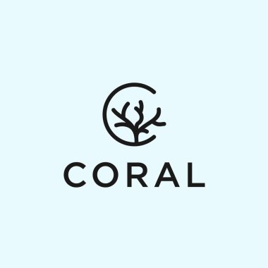 letter c coral logo design vector illustration