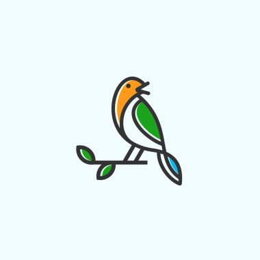 song bird logo design vector illustration