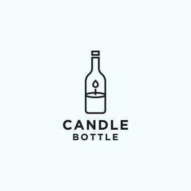 candle bottle logo design vector illustration