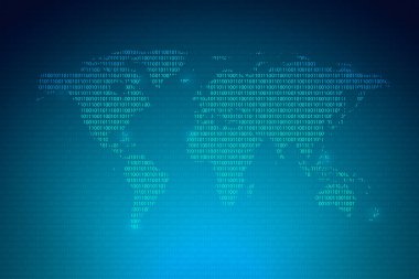 Global network on world map for technology and future concept