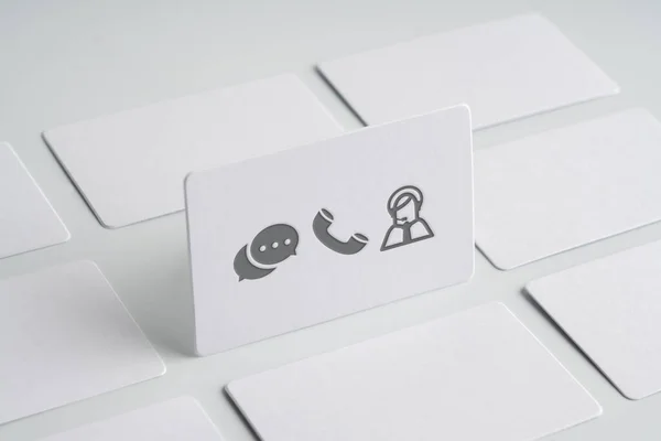 Plain Name Card Contact Icon Global Business Concept ストック画像