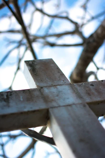 Graveyard Crucifix Marble Grave — Foto de Stock