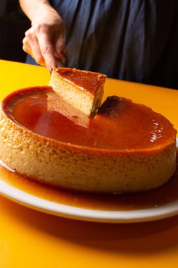 Flan . Quesillo. creme brulee. Milk and egg dessert. Egg tart. Dessert. Candy.