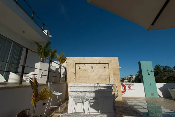 Beach Hotel Moroccan Architecture Style Sunbathing Balcony Pool Roof — Foto de Stock